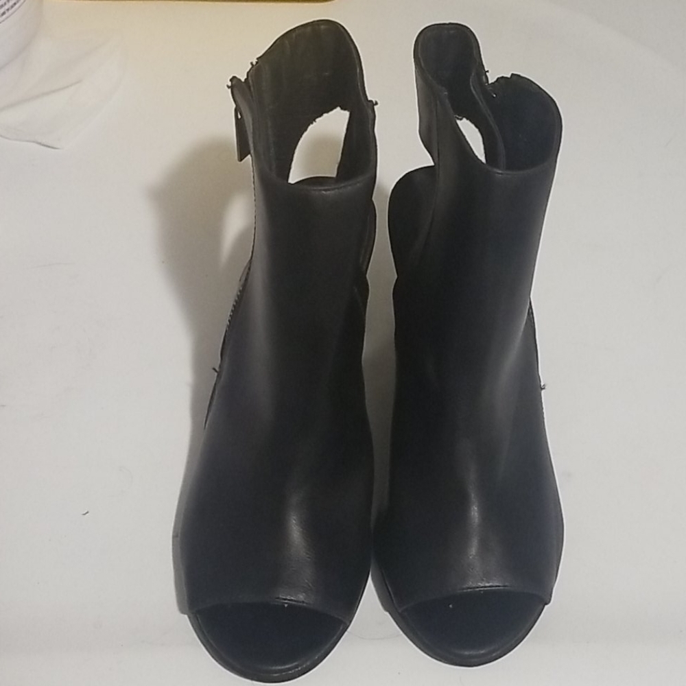 Black Peep Toe Booties